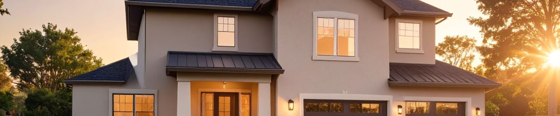 An R5 home at sunset