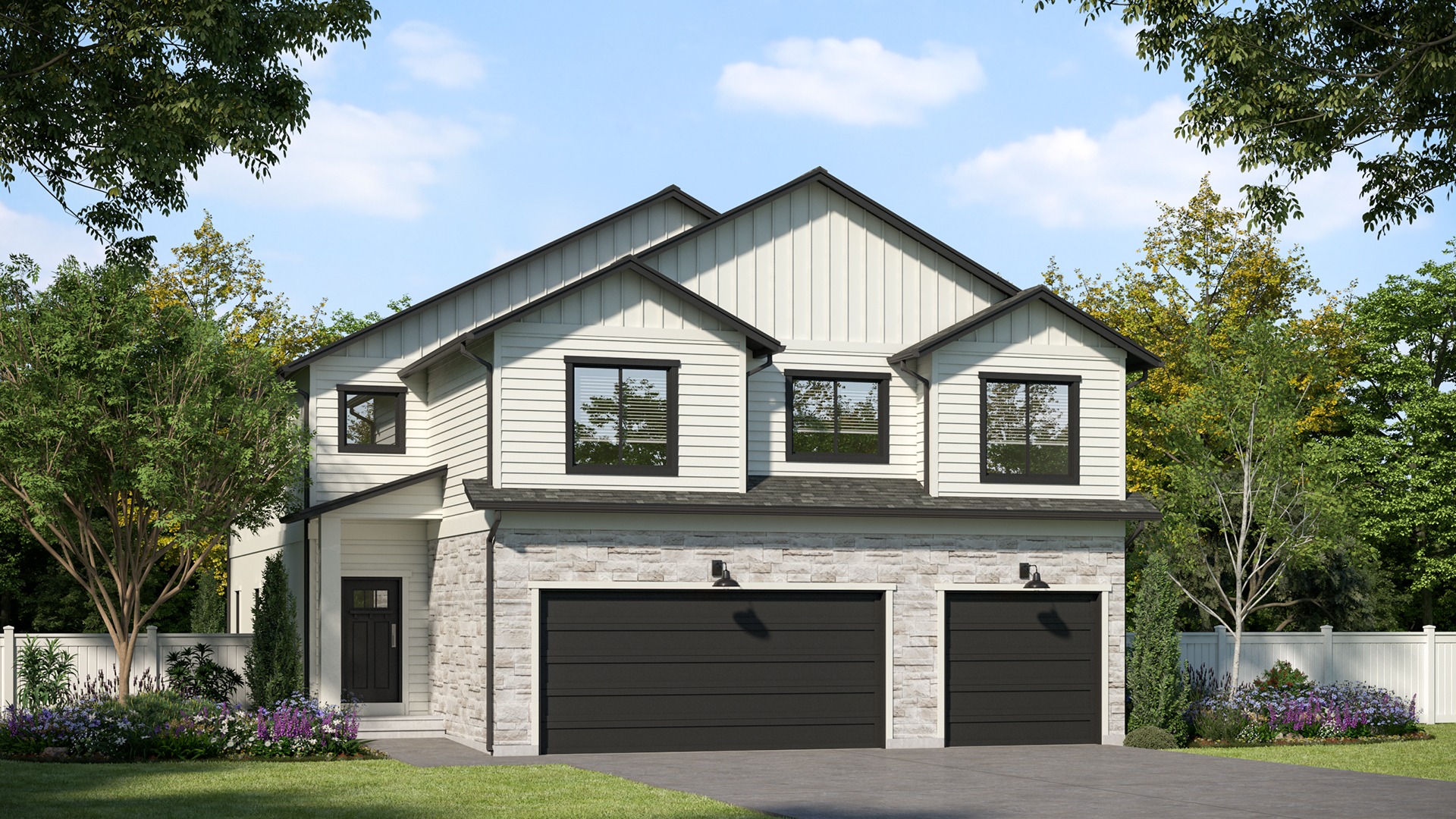 The Maple floorplan exterior rendering