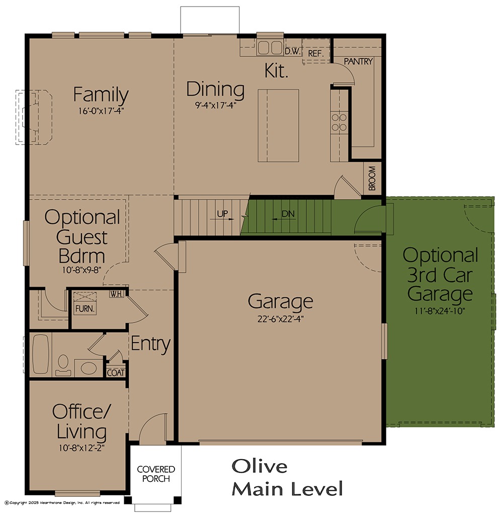The Olive floorplan exterior rendering