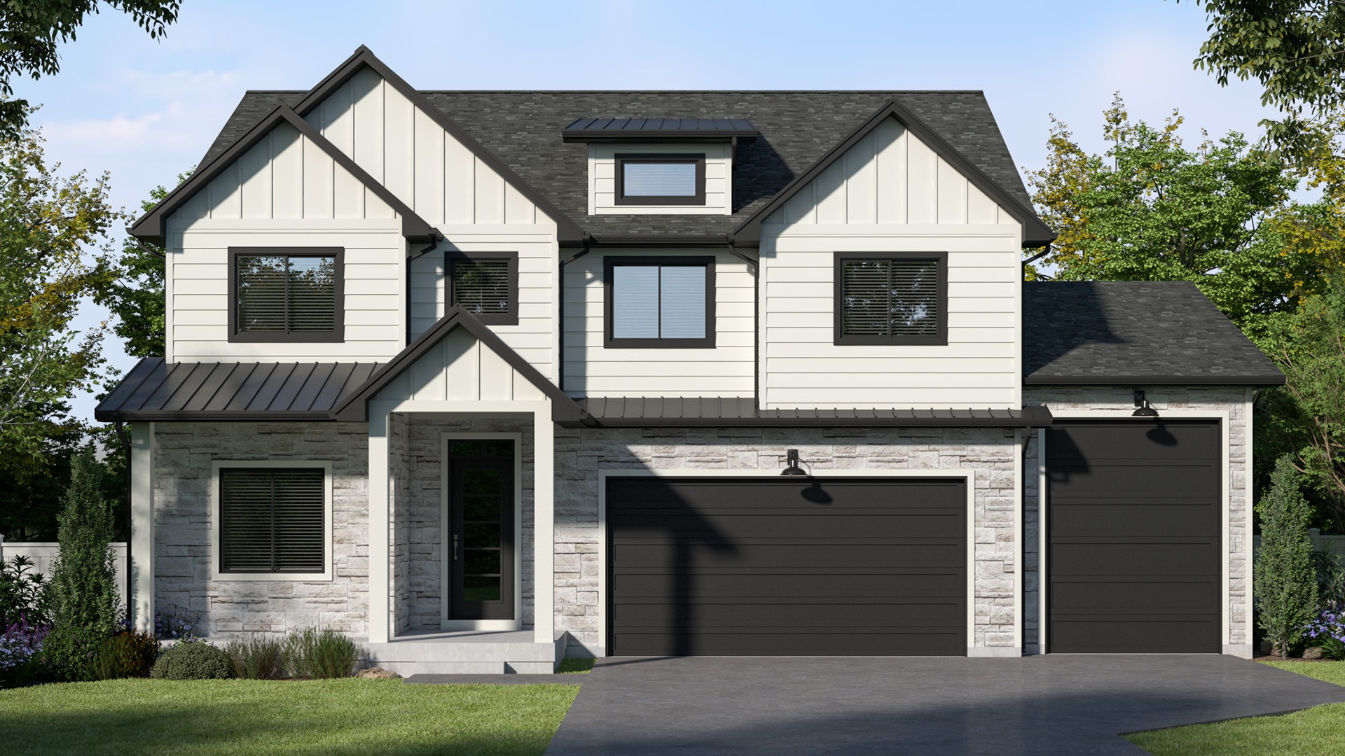 The Cedar floorplan exterior rendering